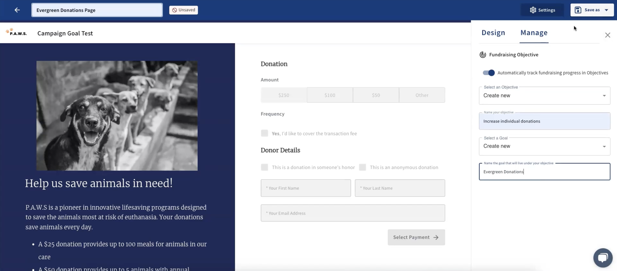 Resilia Donations Builder